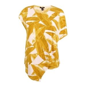 Alfani Plus Size Asymmetric Sleeve Printed Top 0X